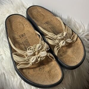 Birkenstock sandals slip on cork bed Tatami shells leather women’s size 12